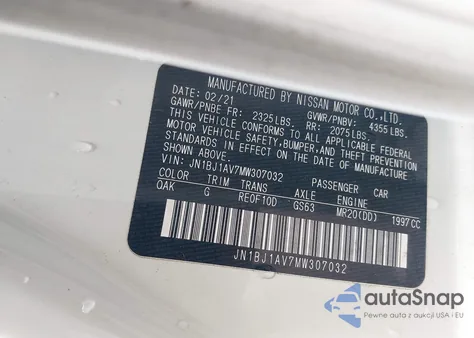 2021 Nissan Rogue Sport S Fwd Xtronic Cvt from USA, damaged, VIN JN1BJ1AV7MW307032